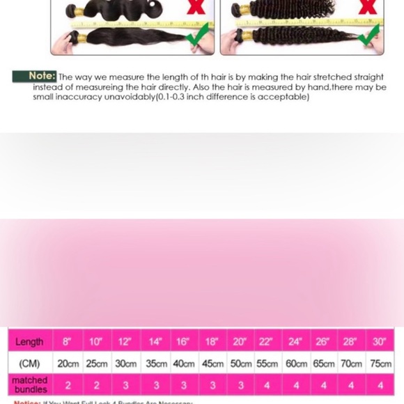 New! 30,32, and 34” Top Virgin Human Hair Bundles, body wave texture. - Picture 8 of 8